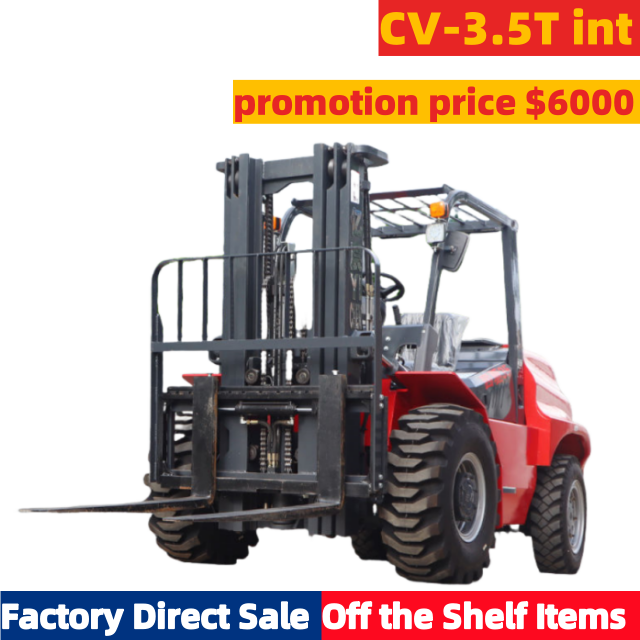 CV-3.5T Int Rugged Terrain Off-road Forklift na may Cab